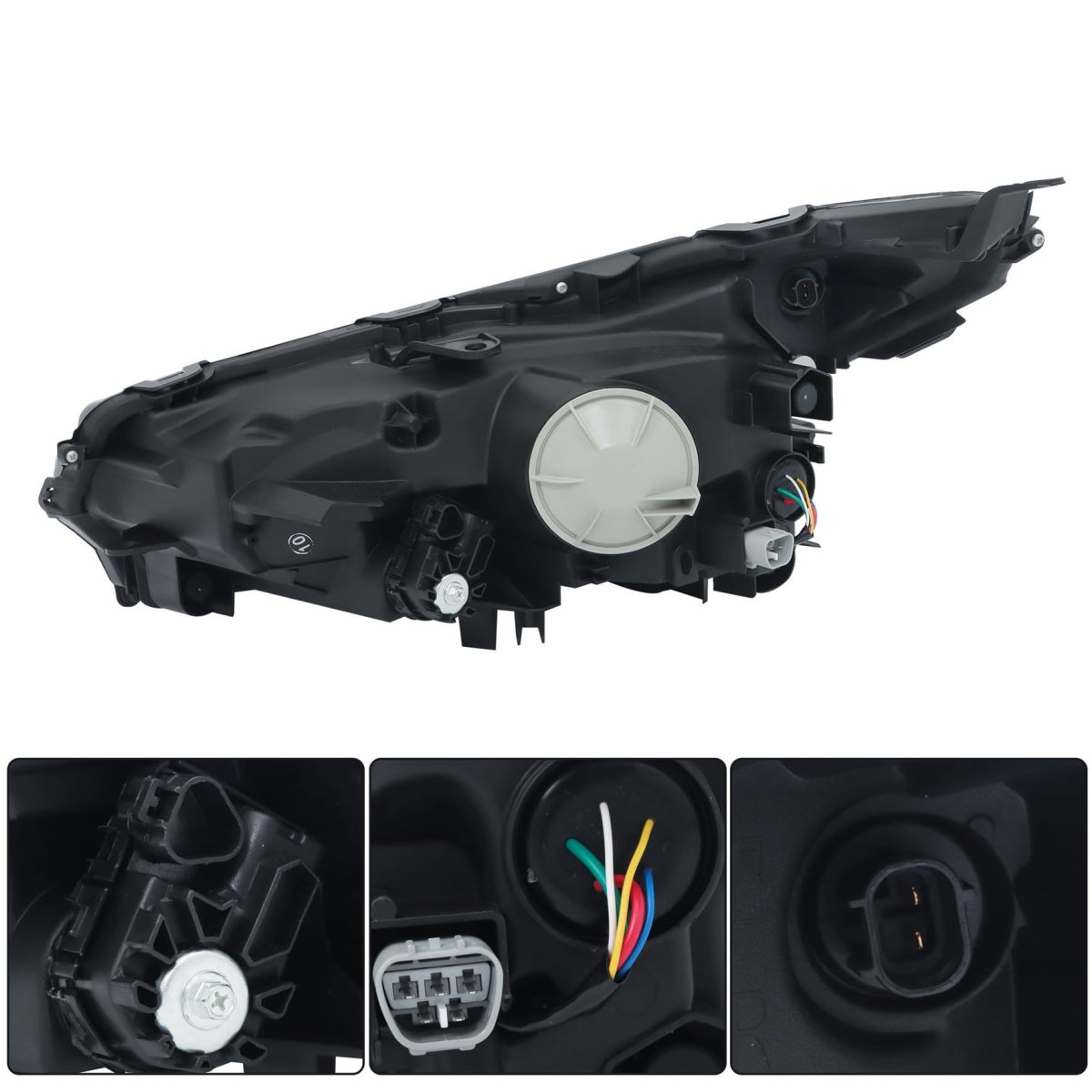 1pc Passenger Side Replacement For Lexus Nx200t Nx300h 2015-2017 W O Sport Pkg Black Housing Headlamp 81140-78030 Headlights