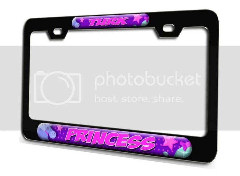 Turk Princess 3d Metal License Plate Frame Universal Fit For Auto Suv And Truck Tag Holder 12 In X 6 Heavy Duty Steel