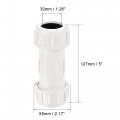 Uxcell Pvc Compression Plumbing Coupling Straight Pipe Fitting Extension 32mm White