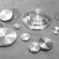 4pcs Round Shape Aluminum Disc M10 Thread 50mm Diameter Circle Glass Top Adapter For Table Furniture Coffee Tables Silver 