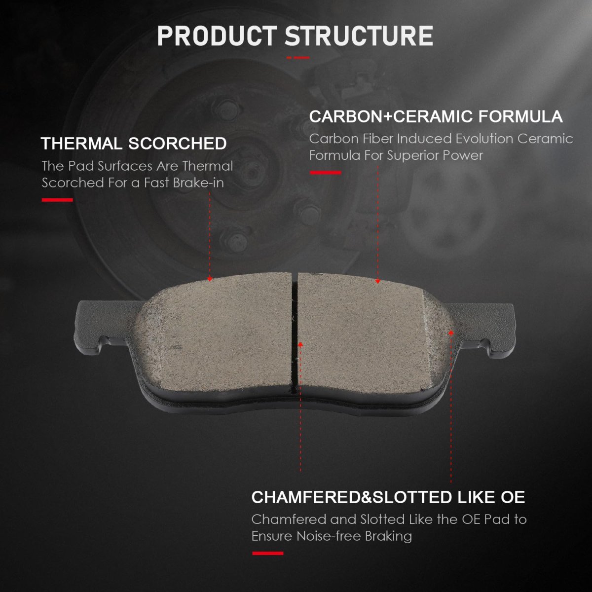 Front Disc Brake Pad Set With Hardware D2170 For Subaru Ascent 2019 2023 Ceramic Pads Suv