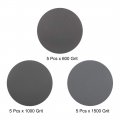 Uxcell 5-inch Hook And Loop Sanding Disc Wet Dry Silicon Carbide 600 1000 1500 Grit Assorted 15 Pcs