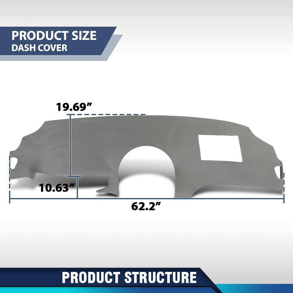 Dash Board Cover For Toyota Sienna 2004 2005 2006 2007 2008 2009 2010 Gray Tpe Dashboard Replacement Inside Fit