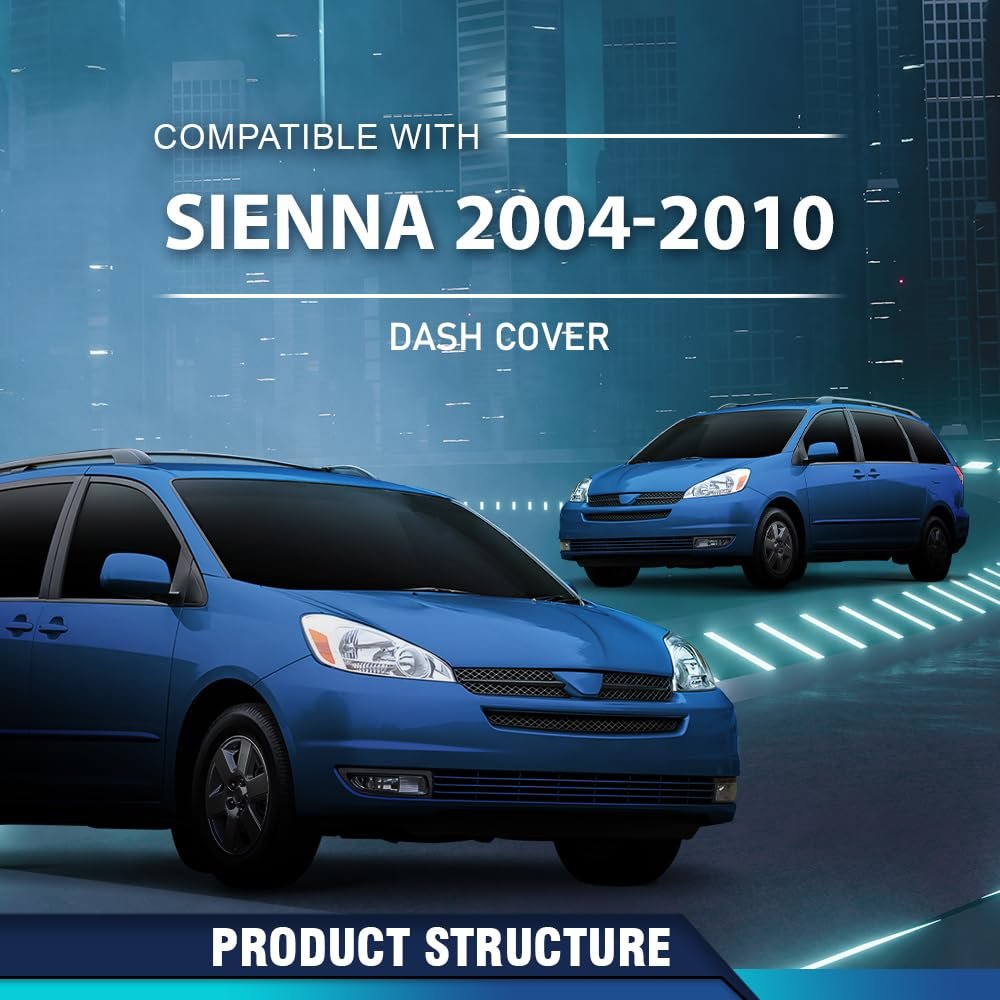 Dash Board Cover For Toyota Sienna 2004 2005 2006 2007 2008 2009 2010 Gray Tpe Dashboard Replacement Inside Fit