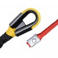 95ft X 3 8 Yellow Synthetic Winch Rope W All Rock Guard Sheath 22000 Lbs Red Hawse Fairlead Compatible With Atv Utv Suv