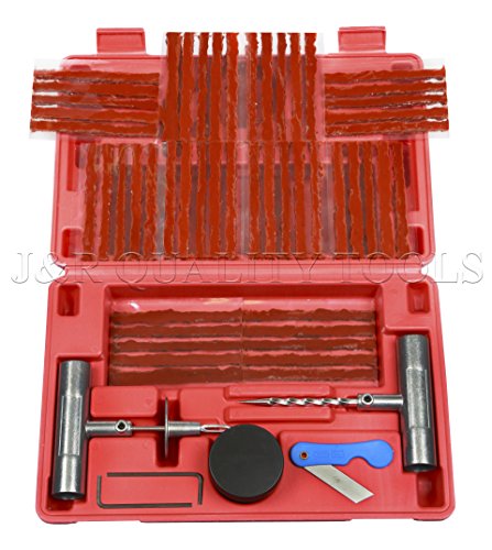 Jr Quality Tools Tire Repair Kit Set To Plug Flat And Punctured Tires 57-piece