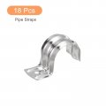 Uxcell 18pcs 1 Inch Rigid Pipe Straps One Hole R Shape Bracket Stainless Steel Clamp For Tube Wire Installation