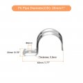 Uxcell 18pcs 1 Inch Rigid Pipe Straps One Hole R Shape Bracket Stainless Steel Clamp For Tube Wire Installation