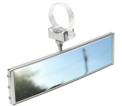 Axia Alloys 9 Inch Panoramic Rear View Mirror Silver Billet Aluminum Clamp On Dune Buggy Sand Rail