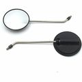 Black Pair Universal 5 Round Long Stem Mirrors 8mm For Kawasaki Suzuki Cruisers B01d0r02q6 