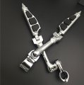 Hongk- Chrome Long Angled Adjustable Peg Mounting Kit Stiletto Shape Footrest Compatible With V-star Roadstar Suzuki Boulevard