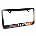 Hemi 392-hemi Orange Stripe Black Metal License Plate Frame For Dodge Ram Jeep