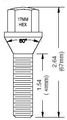 20 Pcs Conical Lug Bolts 12x1 5 Thread 40mm Shank Grade 10 9 Alloy Steel Chrome Plated Hex Head Wheel 17mm Size 