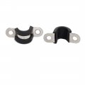 Uxcell 10mm Dia Rubber Lined U Shaped 304 Stainless Steel Pipe Clip Hose Clamp 6pcs