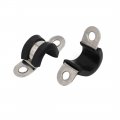 Uxcell 10mm Dia Rubber Lined U Shaped 304 Stainless Steel Pipe Clip Hose Clamp 6pcs