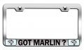 Got Marlin Fishing Chrome Metal License Plate Frame Tag Holder R71 