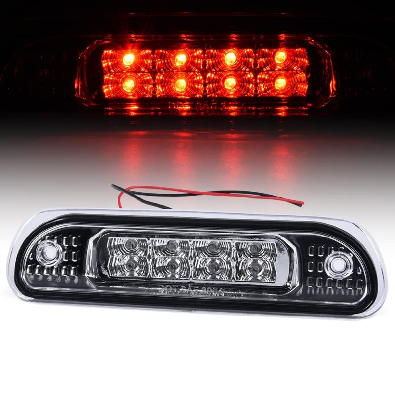 Led Third 3rd Brake Cargo Light For 1999-2004 Grand Cherokee Rear Roof Center High Mount Stop Tail Replacement Chrome Housing