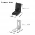 Uxcell 40pcs Metal Plastic L Shaped Angle Bracket 28x28x17mm Shelf Corner Brace Plate With Screws For Cabinets Cupboards Black