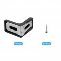 Uxcell 40pcs Metal Plastic L Shaped Angle Bracket 28x28x17mm Shelf Corner Brace Plate With Screws For Cabinets Cupboards Black