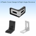 Uxcell 40pcs Metal Plastic L Shaped Angle Bracket 28x28x17mm Shelf Corner Brace Plate With Screws For Cabinets Cupboards Black