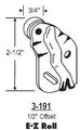 3 4 In Nylon Wardrobe Roller With 1 2 Offset For E Z Roll Adjustable Steel Bracket And Round Edge Wheel Bi Pass Closet Doors 