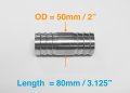 Autobahn88 Stainless Steel Straight Vacuum Hose Joiner Coupler Barb Adaptor Od 50mm 2