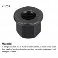 Uxcell M12 Flange Hex Nuts 2pcs Grade 10 9 Carbon Steel Black Oxide Finished For Machinery