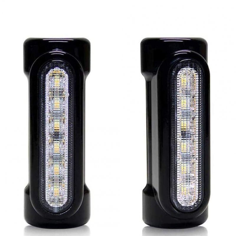 Motorcycle Highway Bar Lights Switchback Led Driving And Amber Turn Signals For 1 25 In Crash Bars Touring Bikes Black 2 Piece