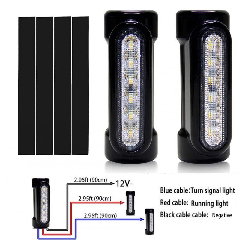 Motorcycle Highway Bar Lights Switchback Led Driving And Amber Turn Signals For 1 25 In Crash Bars Touring Bikes Black 2 Piece