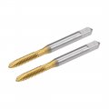 Spiral Point Plug Threading Tap Unc 8-32 Thread Ground Threads H2 3 Flutes High Speed Steel Hss 6542 Titanium Coated Round 