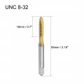 Spiral Point Plug Threading Tap Unc 8-32 Thread Ground Threads H2 3 Flutes High Speed Steel Hss 6542 Titanium Coated Round