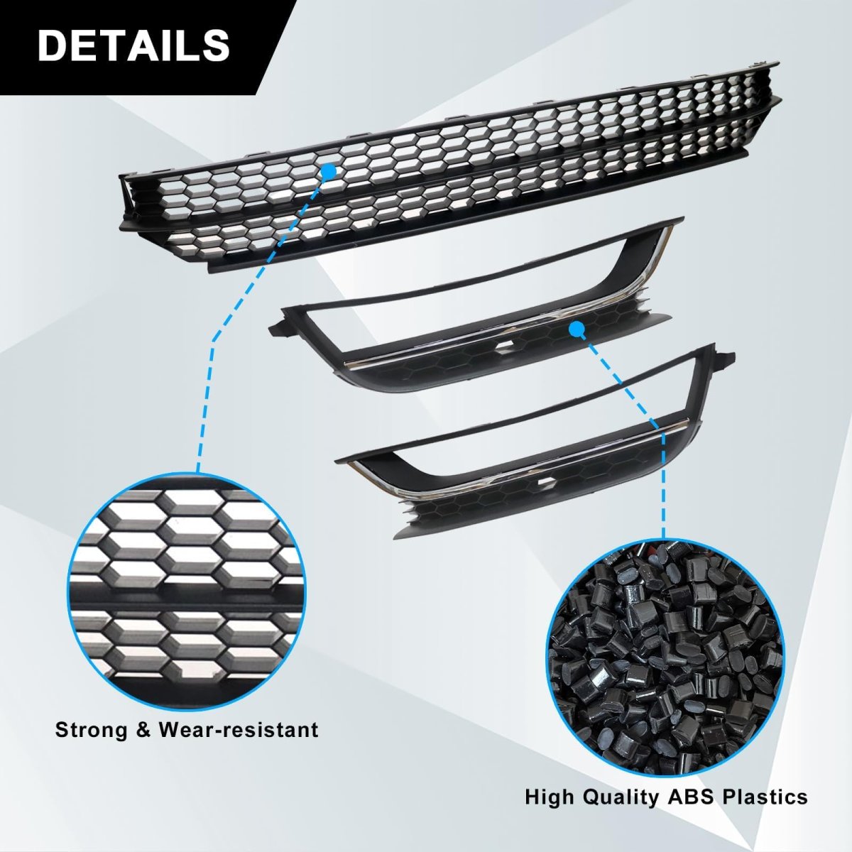 Front Bumper Lower Grille And Foglight Grill Cover For Volkswagen Passat 2012 2013 2014 2015 Us Version Replace 561853666