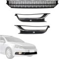 Front Bumper Lower Grille And Foglight Grill Cover Fit For Volkswagen Passat 2012 2013 2014 2015 Replace 561853666 561853677 