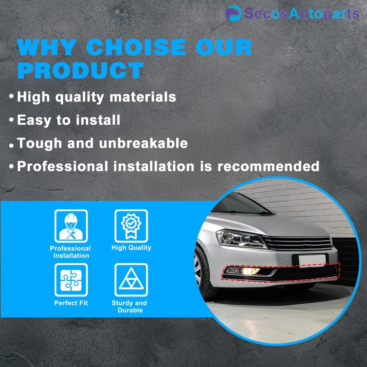 Front Bumper Lower Grille And Foglight Grill Cover For Volkswagen Passat 2012 2013 2014 2015 Us Version Replace 561853666