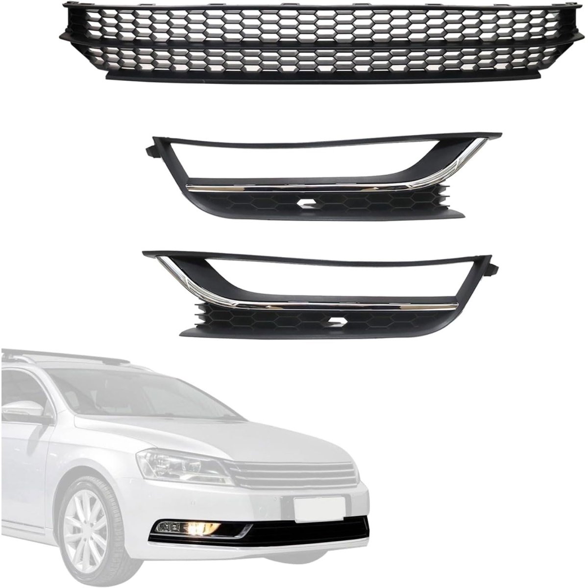 Front Bumper Lower Grille And Foglight Grill Cover For Volkswagen Passat 2012 2013 2014 2015 Us Version Replace 561853666