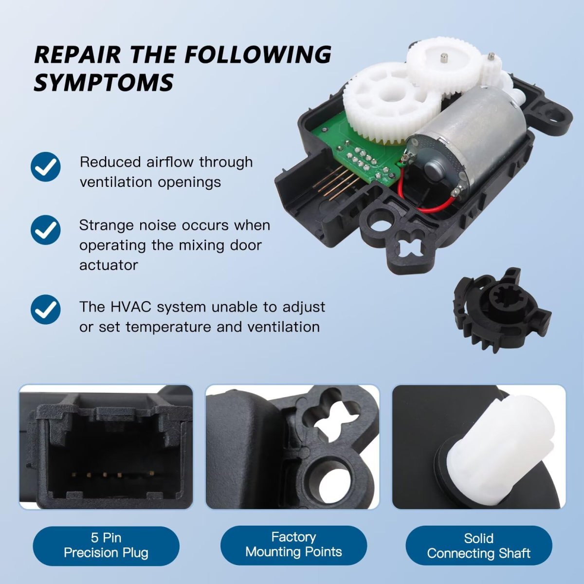 Hvac Blend Door Actuator 604-057 68224186aa For Dodge Durango 2014 2021 And Jeep Grand Cherokee 2022 With Gear