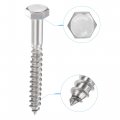 Uxcell Hex Lag Screws M8 X 70mm 304 Stainless Steel Half Thread Self-tapping Bolts For Wood Screw 10pcs