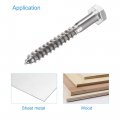 Uxcell Hex Lag Screws M8 X 70mm 304 Stainless Steel Half Thread Self-tapping Bolts For Wood Screw 10pcs