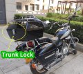 Minho Iron Motorcycle Rear Trunk Lock Silver Antia Theft With 2 Keys