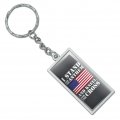 Graphics More I Stand For The Flag Kneel Cross Usa American Patriotic Rectangle Keychain In Chrome Plated Metal