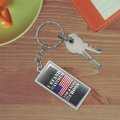 Graphics More I Stand For The Flag Kneel Cross Usa American Patriotic Rectangle Keychain In Chrome Plated Metal