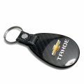 Ipick Image For Chevrolet Tahoe Black Real Carbon Fiber Large Tear-drop Key Chain Keychain Official Licensed
