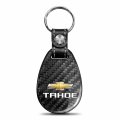 Ipick Image For Chevrolet Tahoe Black Real Carbon Fiber Large Tear-drop Key Chain Keychain Official Licensed