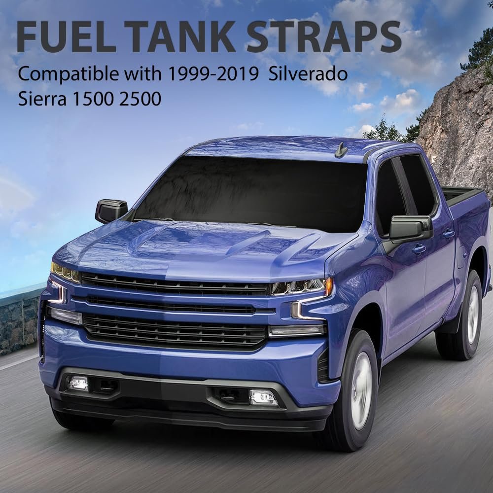Fuel Tank Straps 2pcs For Chevy Silverado Gmc Sierra 1500 2500 3500 And Hd Fits 1999 To 2018 Silver Iron Gas Part 578-183