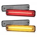 4pc Front Rear Amber Red Side Marker Lamps For 2003-2009 Hummer H2 Clear Lens Left Driver Right Passenger Pair Set 