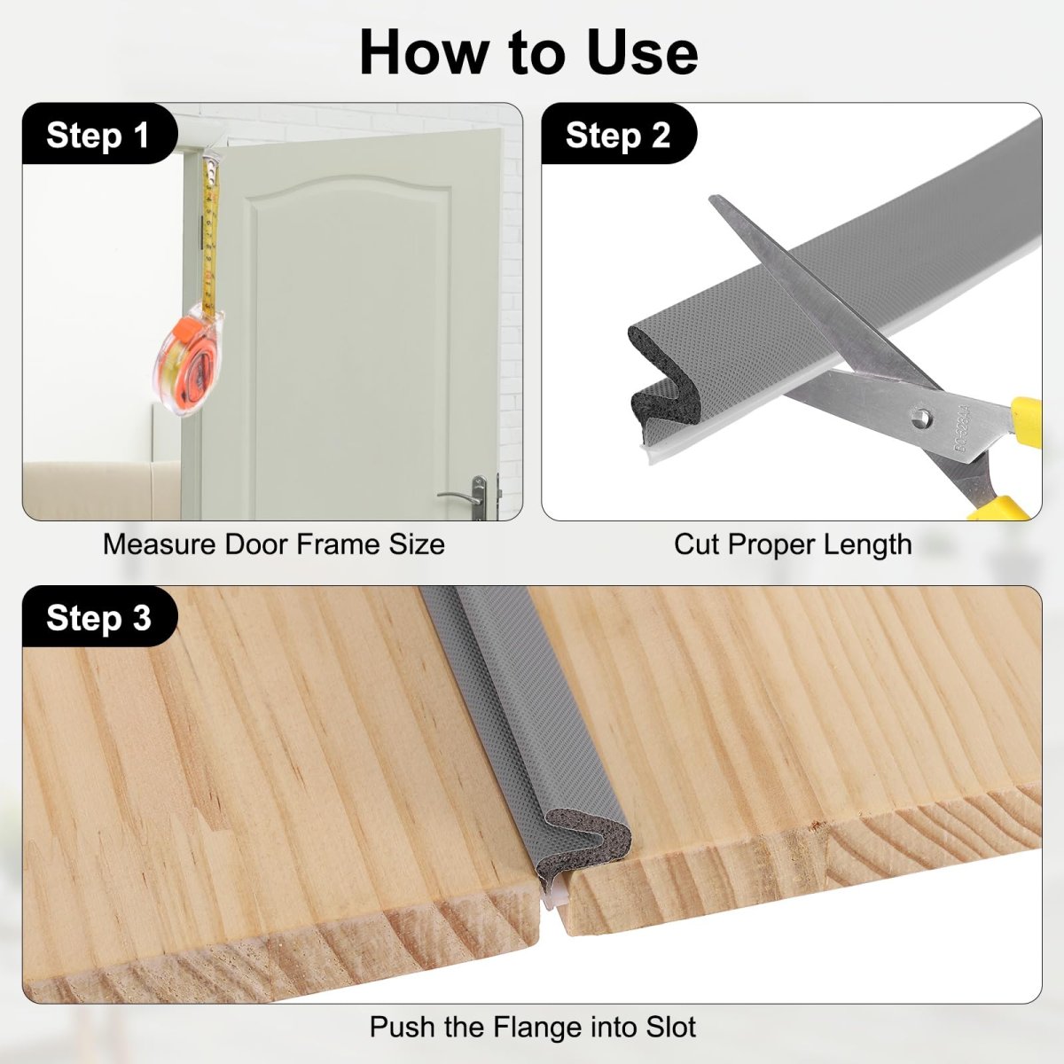 Weather Stripping Door Seal 29 Ft Foam Kerf Strips V-shape Soundproofing Exterior Frame Strip For Large Gap Grey Cover