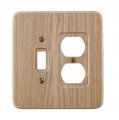 Amerelle Round Corner Single Toggle Single Duplex Wood Wallplate In Natural Oak 