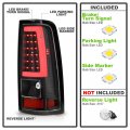 Acanii For 2003-2006 Chevy Silverado 1500 2500 3500 Black Led Tube Tail Lights Rear Brake Lamps Pair Set Left Right
