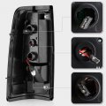 Acanii For 2003-2006 Chevy Silverado 1500 2500 3500 Black Led Tube Tail Lights Rear Brake Lamps Pair Set Left Right