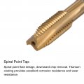 Uxcell M8 X 1 25 Spiral Point Thread Tap And 6 8mm Drill Bit Set Metric Titanium Plated Cobalt High Speed Steel Machine Screw